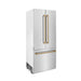 ZLINE 36" Autograph 19.6 cu. ft. 2 - Door Bottom Freezer Fridge Water/Ice Dispenser Stainless Steel Champagne Bronze Accents RBIVZ - 304 - 36 - CB - Farmhouse Kitchen and Bath