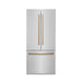 ZLINE 36" Autograph 19.6 cu. ft. 2 - Door Bottom Freezer Fridge Water/Ice Dispenser Stainless Steel Champagne Bronze Accents RBIVZ - 304 - 36 - CB - Farmhouse Kitchen and Bath