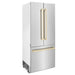 ZLINE 36” Autograph 19.6 cu. ft. 2 - Door Bottom Freezer Fridge Water/Ice Dispenser Stainless Steel Gold Accents RBIVZ - 304 - 36 - G - Farmhouse Kitchen and Bath