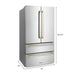 ZLINE 36" Autograph 22.5 cu. ft French Door Refrigerator with Ice Maker Stainless Steel RFMZ - 36 - G - Farmhouse Kitchen and Bath