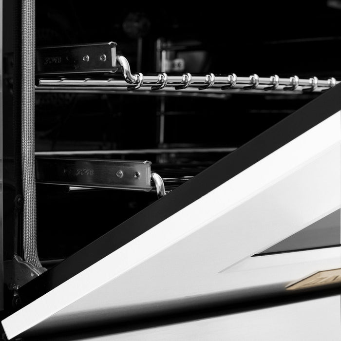 ZLINE 36" Autograph Dual Fuel Range, DuraSnow, White door, RASZ - WM - 36 - CB - Farmhouse Kitchen and Bath