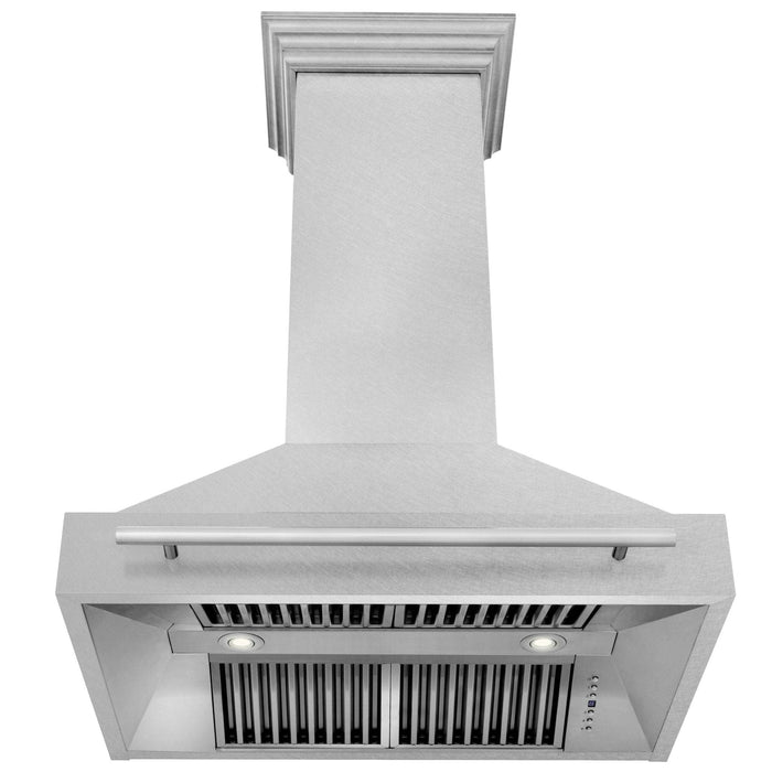 ZLINE 36" Autograph DuraSnow Stainless Steel Wall Range Hood 8654SNX - 36 - Farmhouse Kitchen and Bath