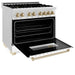ZLINE 36" Autograph Edition Dual Fuel Range, White Door, RAZ - WM - 36 - G - Farmhouse Kitchen and Bath