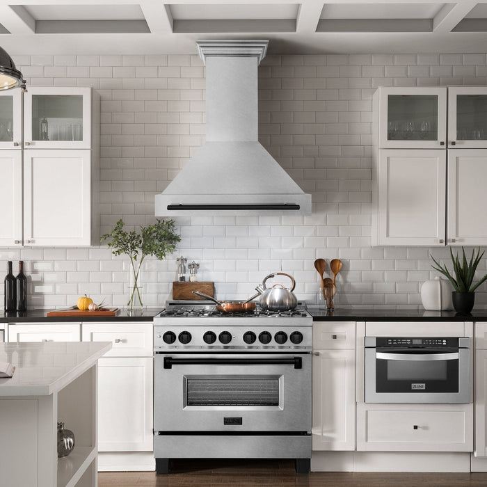 ZLINE 36" Autograph Edition DuraSnow Wall Range Hood 8654SNZ - 36 - MB - Farmhouse Kitchen and Bath