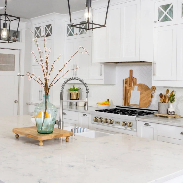 ZLINE 36" Autograph Edition Rangetop, DuraSnow, RTSZ - 36 - CB - Farmhouse Kitchen and Bath