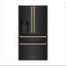 ZLINE 36" Autograph French Door Refrigerator with Water and Ice Dispenser in Black Stainless Steel RFMZ - W - 36 - BS - CB - Farmhouse Kitchen and Bath