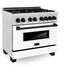 ZLINE 36" Autograph, Range, Dual Fuel, White door, RASZ - WM - 36 - MB - Farmhouse Kitchen and Bath