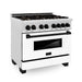 ZLINE 36" Autograph, Range, Dual Fuel, White door, RASZ - WM - 36 - MB - Farmhouse Kitchen and Bath