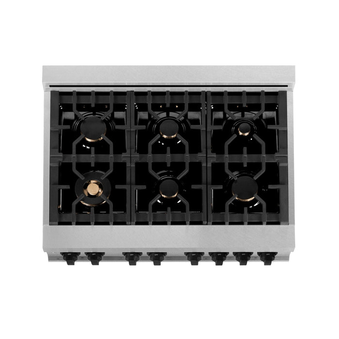 ZLINE 36" Autograph, Range, Dual Fuel, White door, RASZ - WM - 36 - MB - Farmhouse Kitchen and Bath