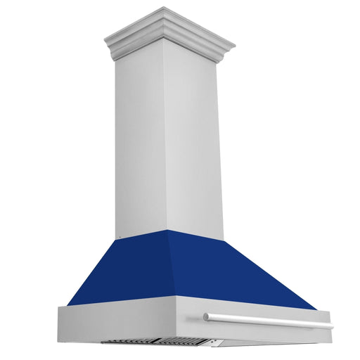 ZLINE 36" Autograph Stainless Blue Gloss Wall Range Hood, 8654STX - BG - 36 - Farmhouse Kitchen and Bath