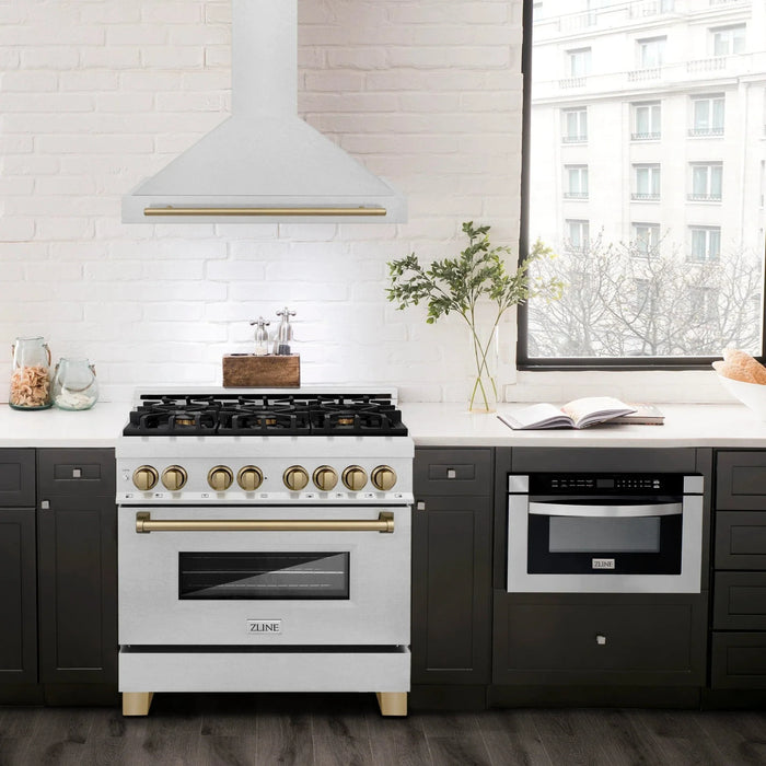 ZLINE 36" Autograph Stainless Wall Range Hood KB4SNZ - 36 - CB - Farmhouse Kitchen and Bath