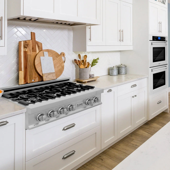 ZLINE 36" Bundle Range Top RT36 & Wall Oven AWD - 30, 2KP - RTAWD36 - Farmhouse Kitchen and Bath