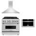 ZLINE 36" Bundled Stainless Dual Range, Range Hood, Microwave, 3KP - RARH36 - MW - Farmhouse Kitchen and Bath