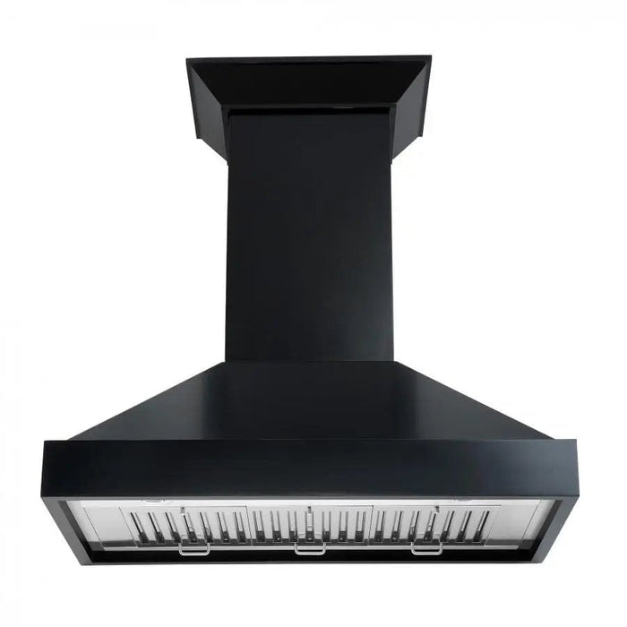 ZLINE 36" Designer Series Wooden Wall Range Hood in Black, KBCC - 36 - Farmhouse Kitchen and Bath