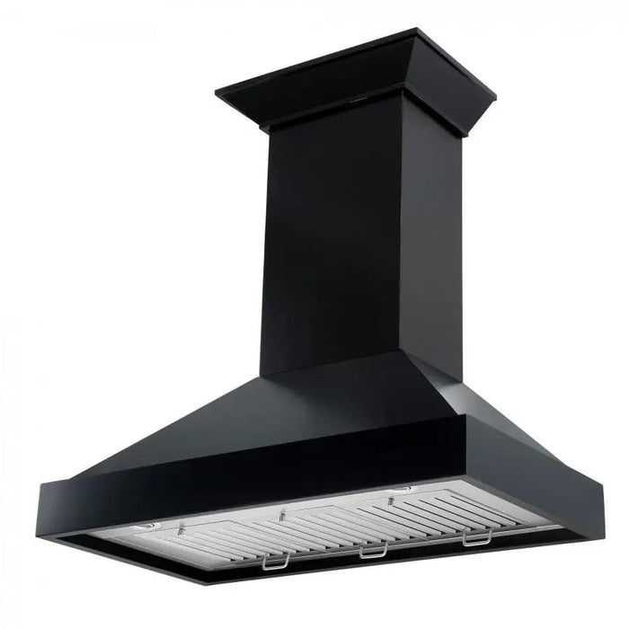 ZLINE 36" Designer Series Wooden Wall Range Hood in Black, KBCC - 36 - Farmhouse Kitchen and Bath