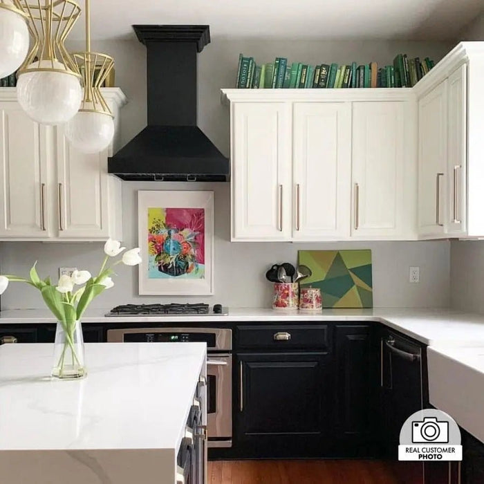 ZLINE 36" Designer Series Wooden Wall Range Hood in Black, KBCC - 36 - Farmhouse Kitchen and Bath