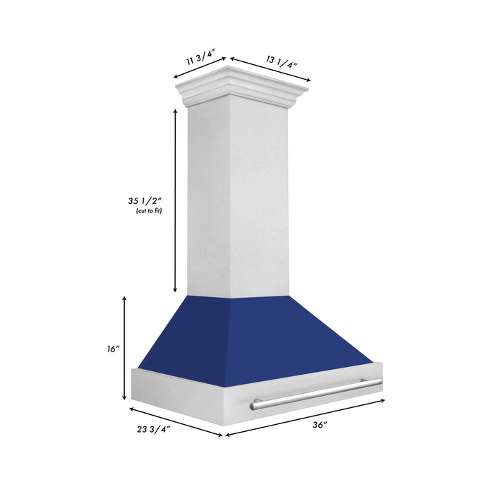 ZLINE 36" DuraSnow® Stainless Steel Range Hood 8654SNX - BG - 36 - Farmhouse Kitchen and Bath