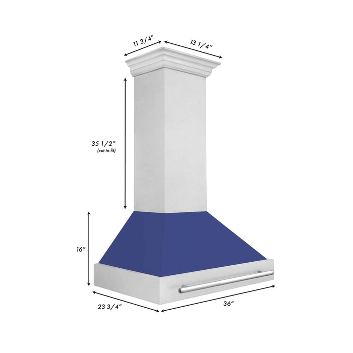 ZLINE 36" DuraSnow® Stainless Steel Range Hood 8654SNX - BM - 36 - Farmhouse Kitchen and Bath