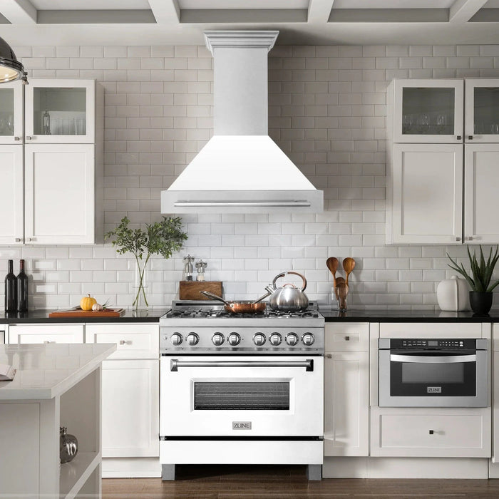 ZLINE 36" DuraSnow® Stainless Steel Range Hood 8654SNX - WM - 36 - Farmhouse Kitchen and Bath