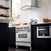 ZLINE 36" Gas Burner/Electric Oven Range, Brass Burners, RA - BR - 36 - Farmhouse Kitchen and Bath