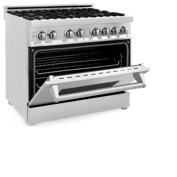 ZLINE 36" Gas Burner/Electric Oven Range, Brass Burners, RA - BR - 36 - Farmhouse Kitchen and Bath