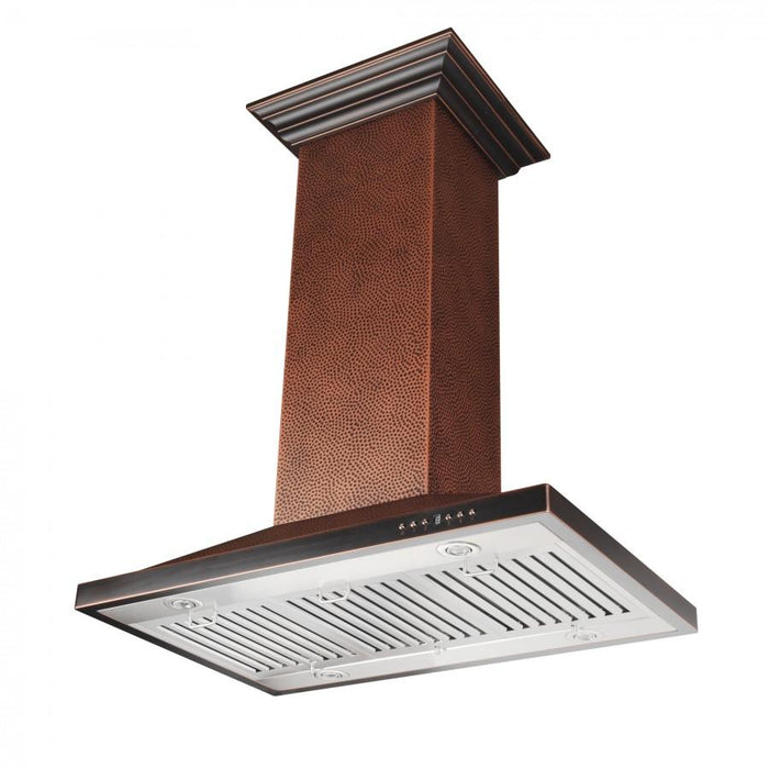 ZLINE 36" Hand Hammered Copper Island Range Hood, 8GL2Hi - 36 - Farmhouse Kitchen and Bath