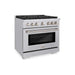 ZLINE 36 in. 5.2 cu. ft. 6 Burner Gas Range with Convection Gas Oven in Stainless Steel, SGR36 - Farmhouse Kitchen and Bath