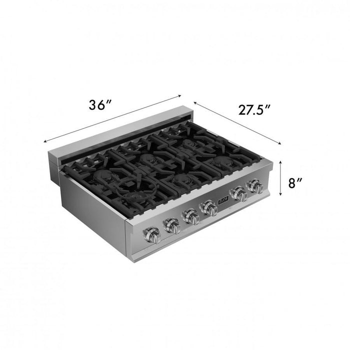 ZLINE 36 inch Rangetop with 6 Gas Burners, RT36 - Farmhouse Kitchen and Bath