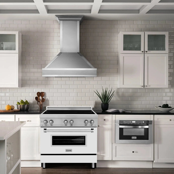 ZLINE 36" Induction Range in DuraSnow Stainless Steel RAIND - WM - 36 - Farmhouse Kitchen and Bath