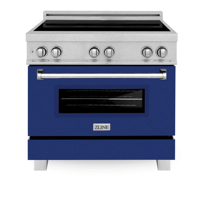 ZLINE 36" Induction Range in DuraSnow with a 4 Element Stove and Electric Oven RAINDS - BG - 36 - Farmhouse Kitchen and Bath