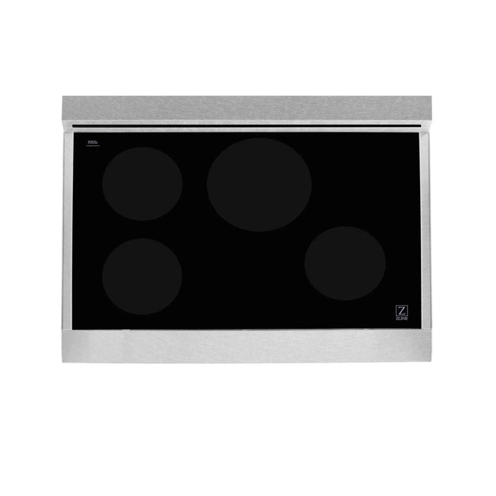 ZLINE 36" Induction Range in DuraSnow with a 4 Element Stove and Electric Oven RAINDS - BG - 36 - Farmhouse Kitchen and Bath