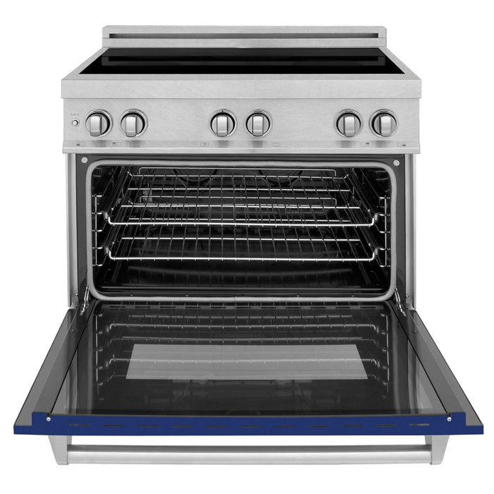 ZLINE 36" Induction Range in DuraSnow with a 4 Element Stove and Electric Oven RAINDS - BG - 36 - Farmhouse Kitchen and Bath