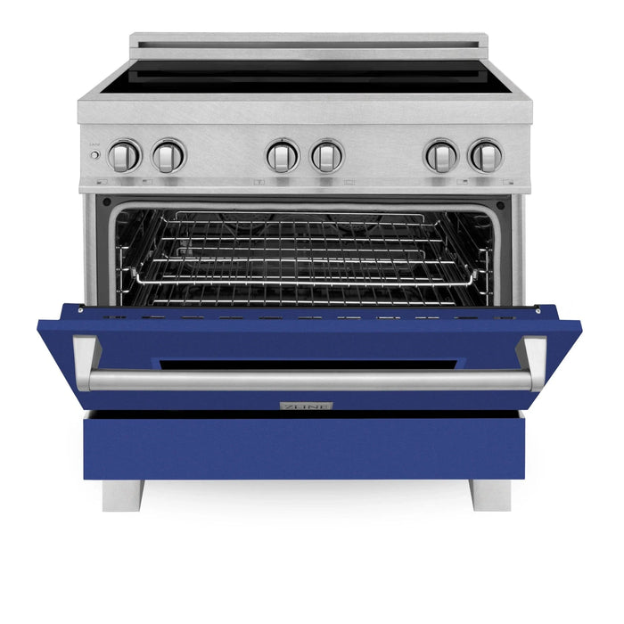 ZLINE 36" Induction Range in DuraSnow with a 4 Element Stove and Electric Oven RAINDS - BM - 36 - Farmhouse Kitchen and Bath