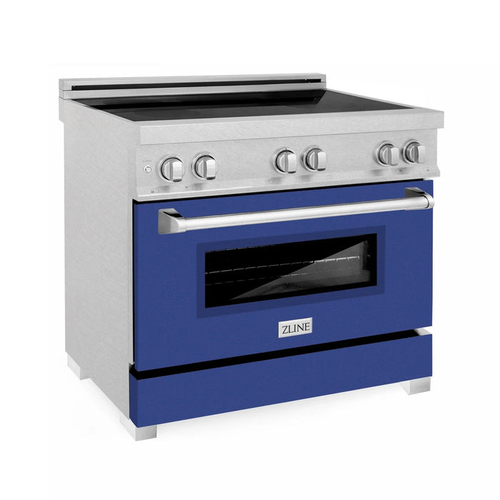 ZLINE 36" Induction Range in DuraSnow with a 4 Element Stove and Electric Oven RAINDS - BM - 36 - Farmhouse Kitchen and Bath