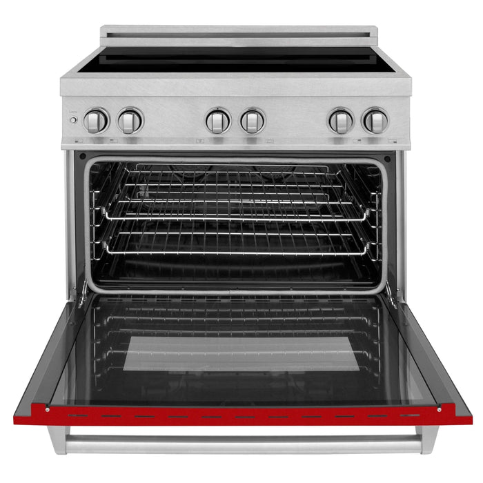 ZLINE 36" Induction Range in DuraSnow with a 4 Element Stove and Electric Oven RAINDS - RG - 36 - Farmhouse Kitchen and Bath
