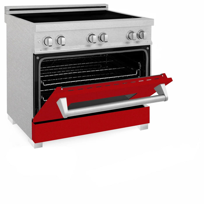 ZLINE 36" Induction Range in DuraSnow with a 4 Element Stove and Electric Oven RAINDS - RG - 36 - Farmhouse Kitchen and Bath