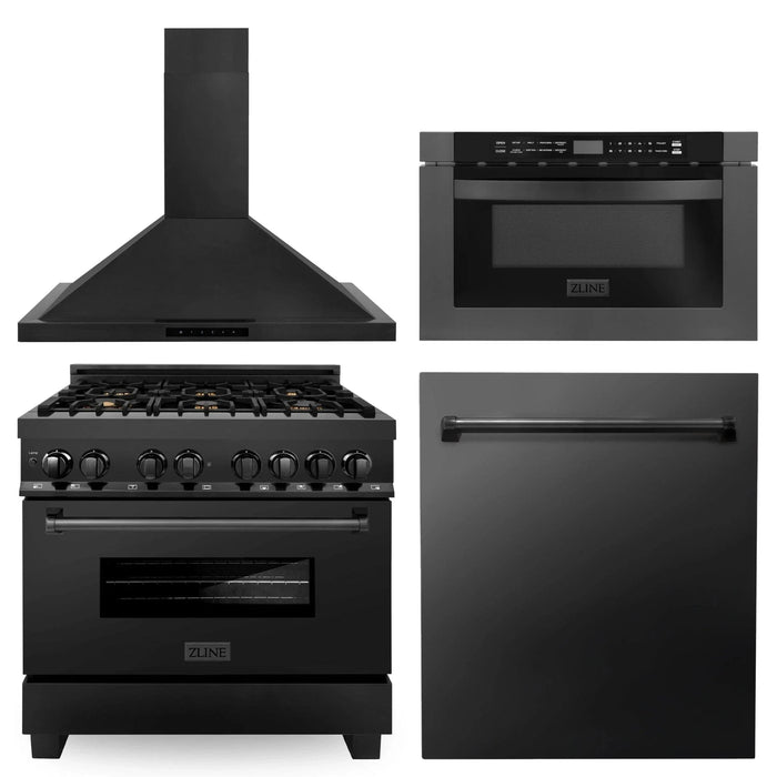 ZLINE 36 " Kitchen Package Range , Range Hood , Microwave , Dishwasher , 4KP - RABRH36 - MWDW - Farmhouse Kitchen and Bath