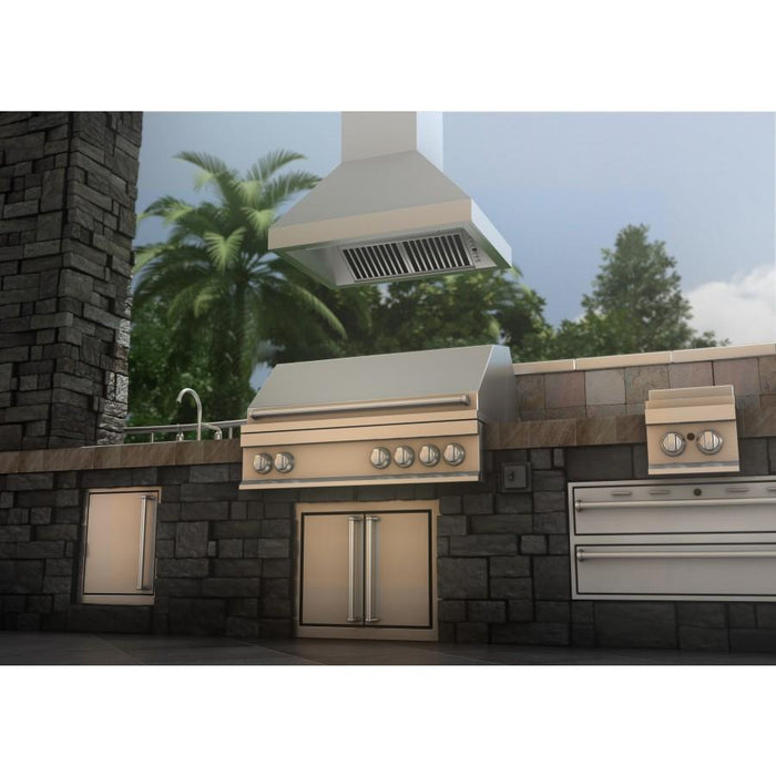 ZLINE 36" Outdoor/Indoor Island Stainless Range Hood, 597i - 304 - 36 - Farmhouse Kitchen and Bath