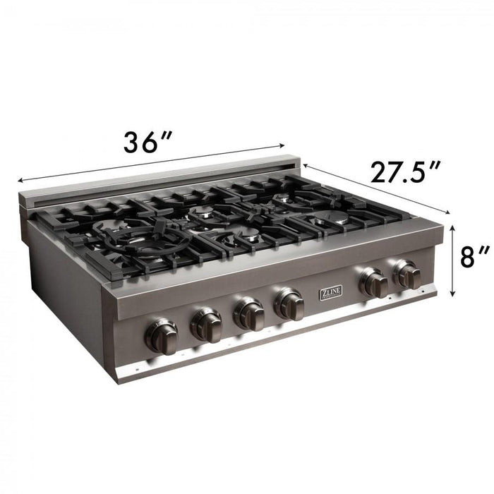 ZLINE 36" Porcelain Rangetop in Snow Stainless, RTS - 36 - Farmhouse Kitchen and Bath