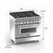ZLINE 36" Professional Dual Fuel Range, Snow Stainless, Blue Matte Door, RAS - BM - 36 - Farmhouse Kitchen and Bath