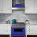 ZLINE 36" Professional Dual Fuel Range, Snow Stainless, Blue Matte Door, RAS - BM - 36 - Farmhouse Kitchen and Bath