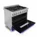 ZLINE 36" Professional Dual Fuel Range with Blue Gloss Door, RA - BG - 36 - Farmhouse Kitchen and Bath