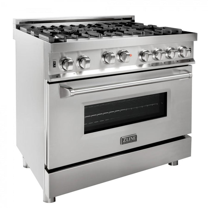 ZLINE 36' Professional Gas on Gas Range in Stainless Steel, RG36 - Farmhouse Kitchen and Bath