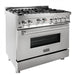 ZLINE 36' Professional Gas on Gas Range in Stainless Steel, RG36 - Farmhouse Kitchen and Bath