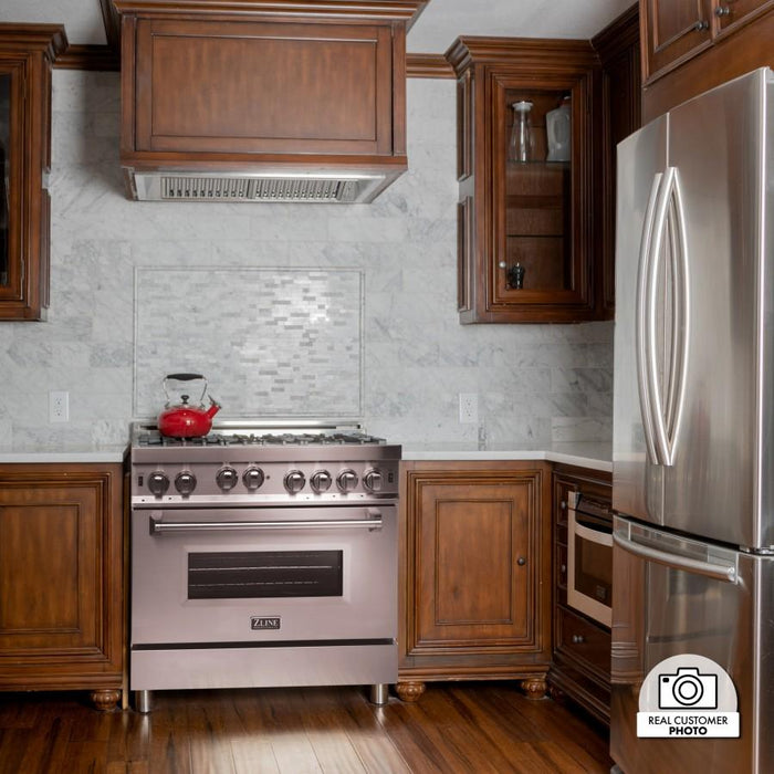 ZLINE 36' Professional Gas on Gas Range in Stainless Steel, RG36 - Farmhouse Kitchen and Bath
