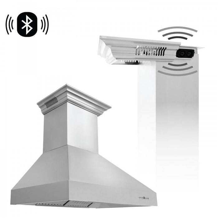 ZLINE 36" Professional Wall Range Hood, Built - in CrownSound® Bluetooth Speakers, 667CRN - BT - 36 - Farmhouse Kitchen and Bath