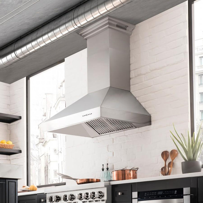 ZLINE 36" Professional Wall Range Hood, Built - in CrownSound® Bluetooth Speakers, 697CRN - BT - 36 - Farmhouse Kitchen and Bath