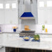ZLINE 36" Snow Finish Wall Range Hood, Blue Gloss Shell, 8654BG - 36 - Farmhouse Kitchen and Bath
