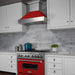 ZLINE 36" Snow Finish Wall Range Hood, Red Matte Shell, 8654RM - 36 - Farmhouse Kitchen and Bath