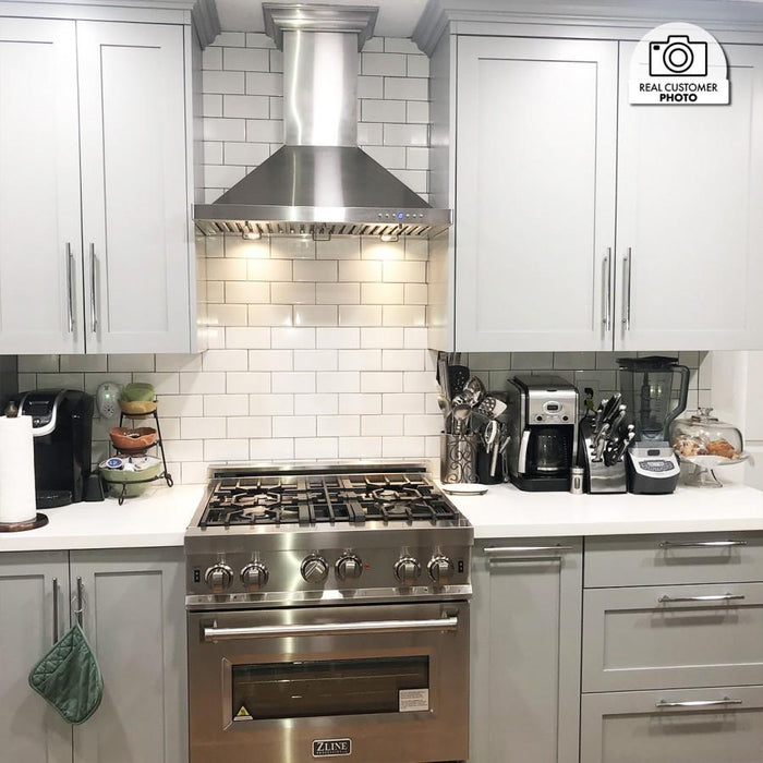 ZLINE 36" Stainless Steel Wall Range Hood, Crown Molding, KBCRN - 36 - Farmhouse Kitchen and Bath